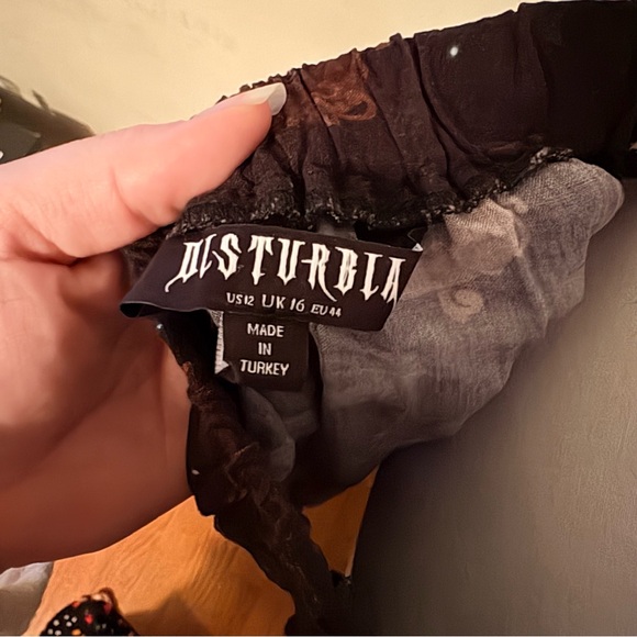 Disturbia Black Midi Skirt with Multicolor Celestial Print - Picture 4 of 4